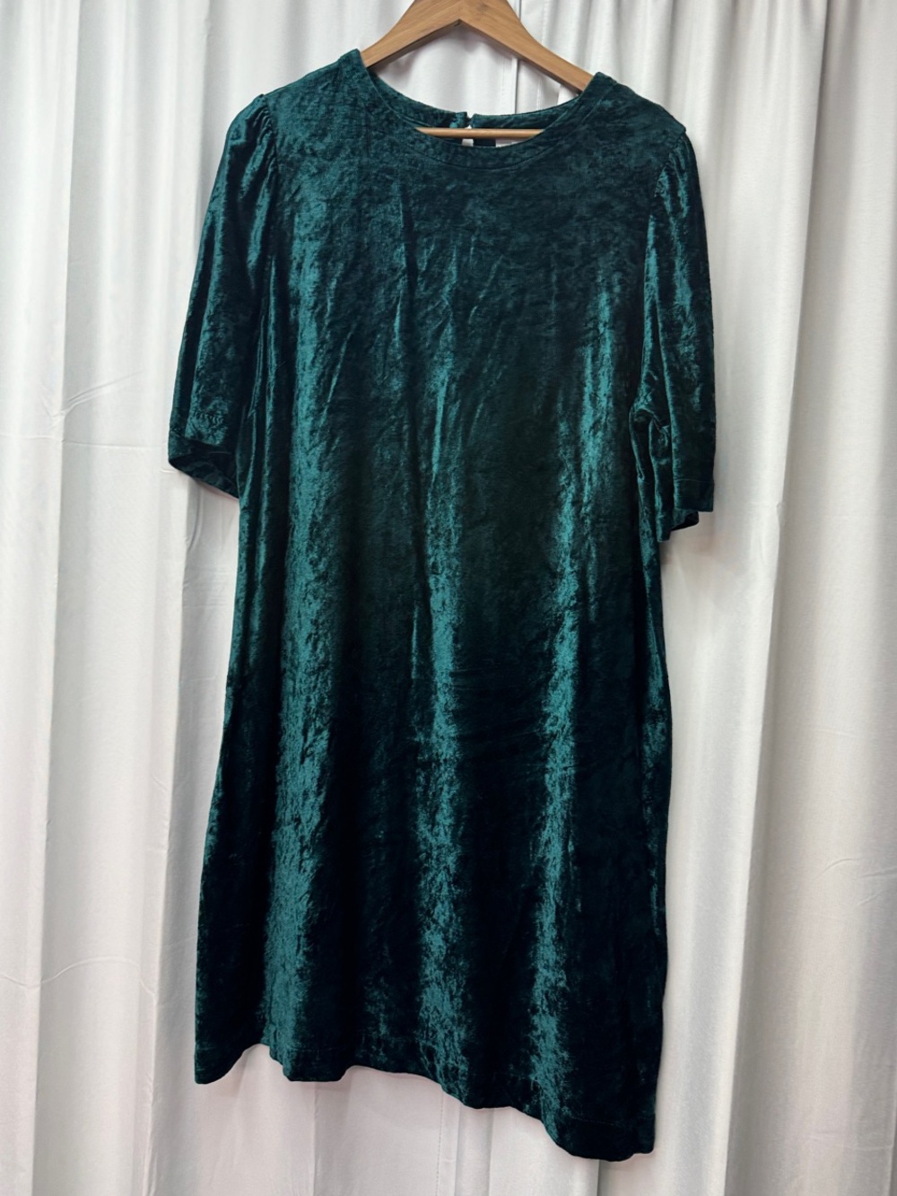 J. Jill Emerald Velvet Midi Shift Dress Size L